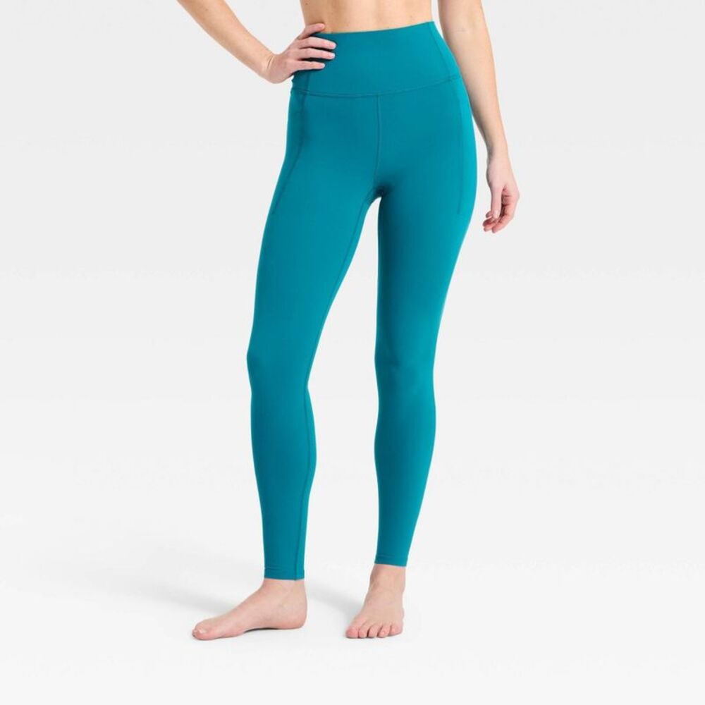 Women's Everyday Soft Ultra High-Rise Pocketed Leggings -  Dark Teal Blue S